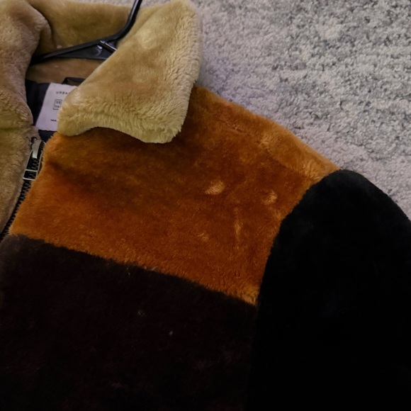 Urban Outfitters Patchwork Multi-Color Fur Jacket - Picture 8 of 9